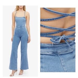 Good American Blue Denim Jumpsuit